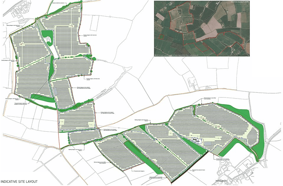 Indicative site of Halloughton Solar Farm